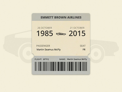 Boarding Pass - DailyUI 024 1985 boarding pass dailyui dailyui024 delorean mcfly ticket