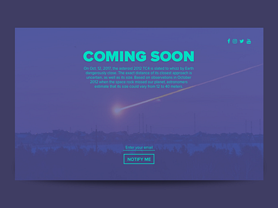 Coming Soon - DailyUI 048 coming soon dailyui meteorite