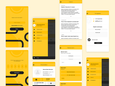 Mobile application for taxi service app design flat minimal ui ux