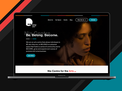 New website for Nia Centre for the Art concept design development responsive ui ux website design