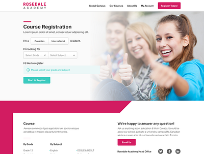 Rosedale_Registration Page Concepts responsive ui ux website design