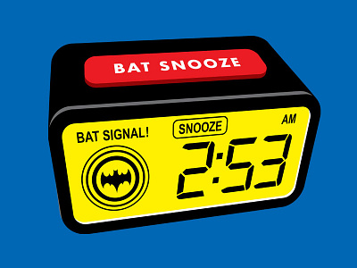 Sleep In alarm clcok batman glenn jones glennz illustration illustrator snooze t shirt vector