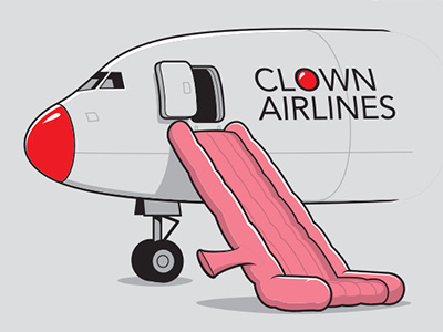 Clown Airlines glenn jones glennz illustration illustrator tshirt vector whoopee