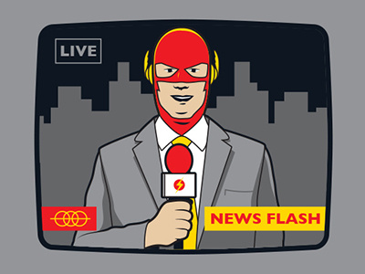 News Flash flash glenn jones glennz illustration illustrator tshirt vector