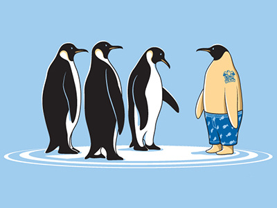 Less Formal glenn jones glennz illustration illustrator penguin tshirt vector