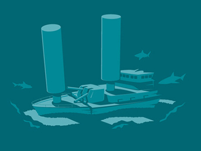 Sunk battleship glenn jones glennz illustration illustrator vector
