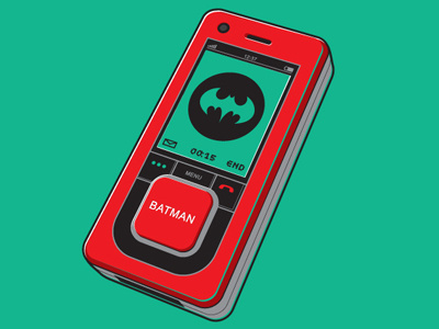 Bat Mobile batman glennz illustrator mobile phone signal vector