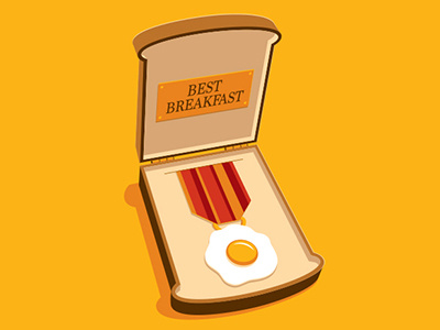 Morning Reward breakfast glenn jones glennz illustration illustrator medal vector