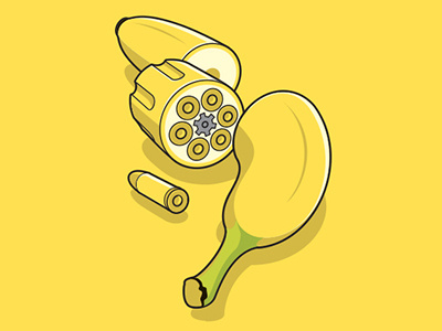 Fully Loaded banana glenn jones glennz illustration illustrator tshirt vector weapon