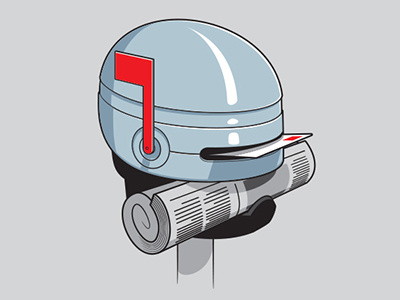 Robomailbox glenn jones glennz illustration illustrator mailbox robocop tshirt vector