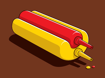 Sauce Set glenn jones glennz hotdog illustration illustrator ketchup mustard tshirt vector