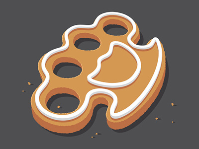 Tough Cookie brass knuckles cookie glenn jones glennz illustration illustrator knuckle duster tshirt vector
