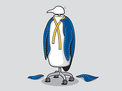 Tailored Fit glenn jones glennz illustration illustrator penguin tailor tshirt vector