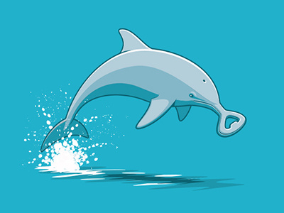 Bottle Opener Nose bottle opener dolphin glenn jones glennz illustration illustrator vector