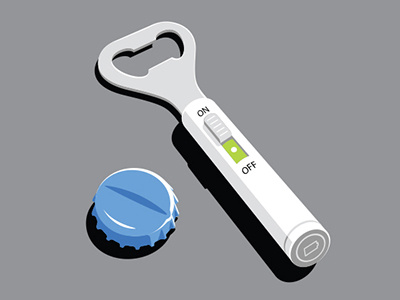 Automatic Tshirt bottle opener glenn jones glennz illustration illustrator vector