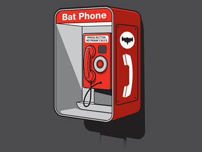 Public Bat Phone batman batphone glenn jones glennz illustration illustrator vector