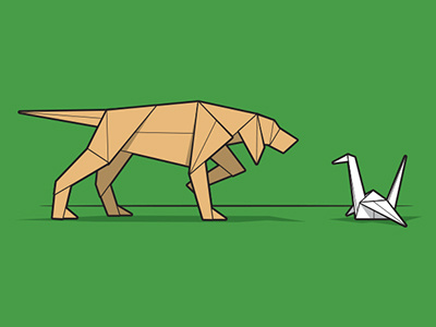 Bird Dog glenn jones glennz illustration illustrator origami tshirt vector