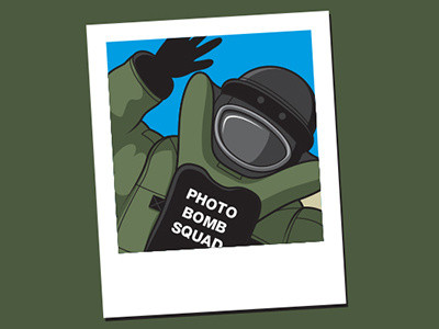 Photo Bomb Squad bomb squad glenn jones glennz illustration illustrator photobomb tshirt vector