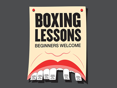 Boxing Lessons boxing flyer glenn jones glennz illustration illustrator tshirt vector