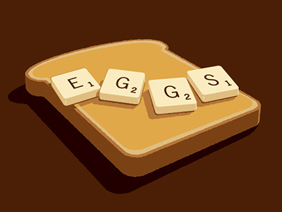 Scrabbled Eggs eggs glenn jones glennz illustration illustrator scrabble tshirt vector