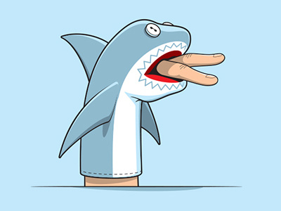 Sock Shark glenn jones glennz illustration illustrator shark sock puppet tshirt vector