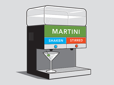 Shaken or Stirred 007 glenn jones glennz illustration illustrator james bond martini tshirt vector