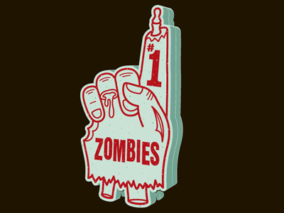 Go Zombies! foam hand glennz illustration illustrator tee vector zombie