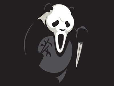 When Animals Attack attack glennz illustration illustrator panda scream tee vector