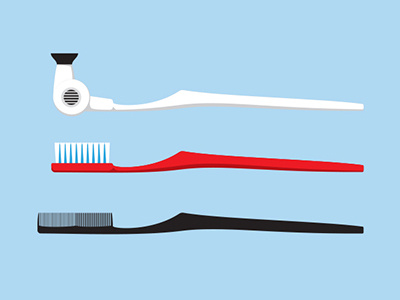 Tooth Care comb glenn jones glennz hairdryer illustration illustrator teeth toothbrush tshirt vector