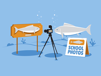 School Photos Tshirt fish glenn jones glennz illustration illustrator photo tshirt vector