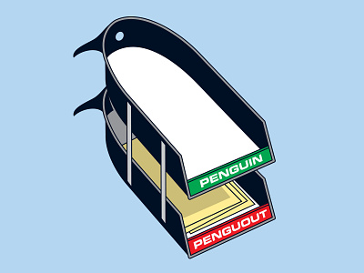 Penguin Tray design glenn jones glennz illustration illustrator in tray penguin tee tshirt vector