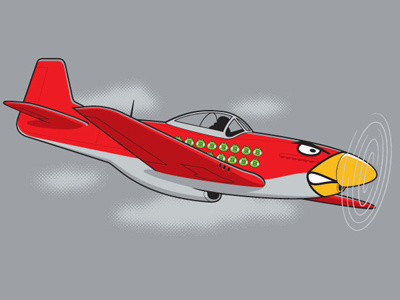Warbird angry bird bomber fighter glennz illustration illustrator tee vector warbird
