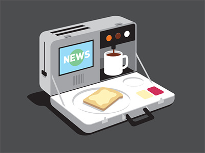 Breakfast Briefcase breakfast briefcase glenn jones glennz illustration illustrator tshirt vector