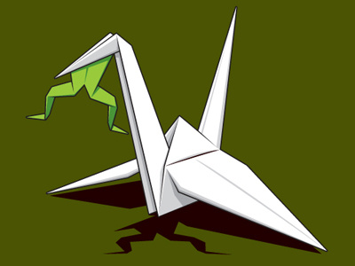 Paper Prey frog glennz origami paper crane prey tee tshirt