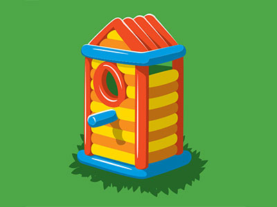Bouncy Birdhouse birdhouse bouncy castle glenn jones glennz illustration illustrator tshirt vector
