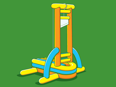 Castle Add-on bouncy castle glennz guillotine illustration tee tshirt vector