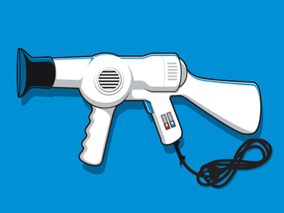 Quick Dry dryer geek glennz hair illustration illustrator machine gun tee tshirt vector