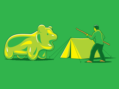 Wild Gummi art camping glennz gummi bear illustration illustrator tee tshirt vector wild