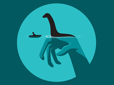 What Lies Beneath glennz glenn jones vector illustrator illustration tshirt lochness monster