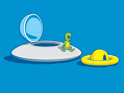 Life Raft alien design glennz illustration illustrator tee tshirt ufo vector