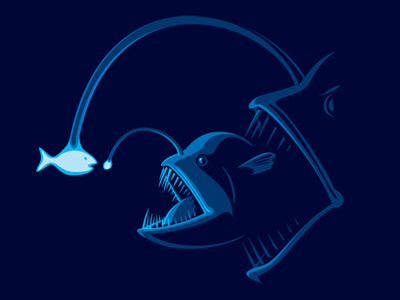 Outfished angler design fish glennz illustration illustrator tee tshirt vector