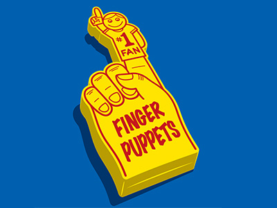Finger Puppet Fan finger puppet glenn jones glennz illustration illustrator tshirt. foam finger vector