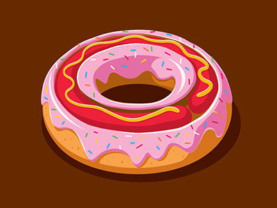 Donut Dog hot dog donut tshirt illustration illustrator vector glenn jones glennz
