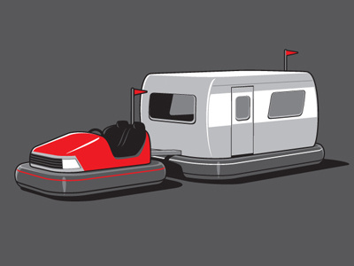 Bumper Caravan bumper car caravan design glennz illustration illustrator vector