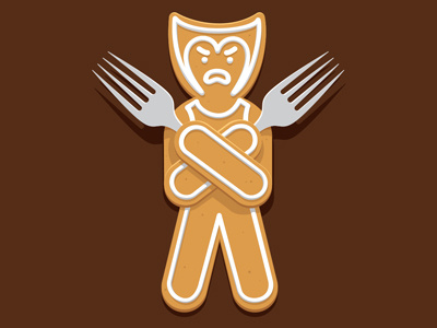 Gingerbread-X-Men gingerbread glenn jones glennz illustration t shirt vectorm illustrator wolverine x men