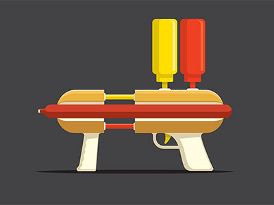 Hot Dog Hitman glenn jones glennz gun hot dog illustration illustrator t shirt vector