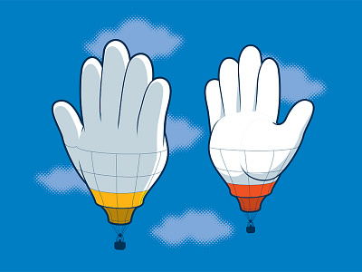 High Five glenn jones glennz high five hot air balloon illustration illustrator t shirt vector