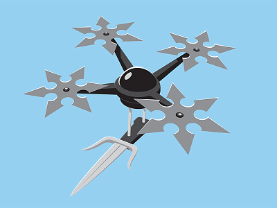 Modern Ninjas drone glenn jones glennz illustration illustrator ninja t shirt vector