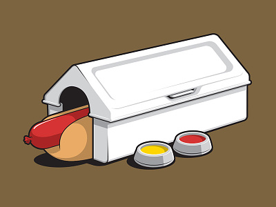 Hot Dog House dog house glenn jones glennz hot dog illustration illustrator t shirt vector