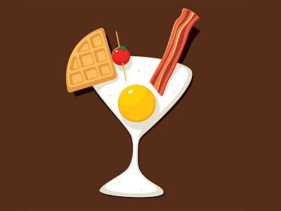 Classy Breakfast bacon breakfast cocktail glenn jones glennz illustration illustrator vector